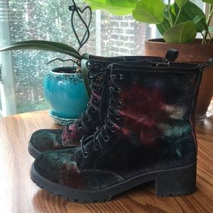 Floral combat boots
